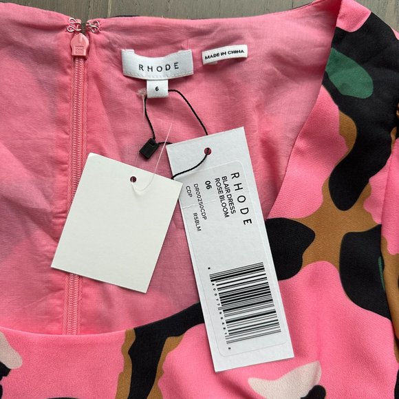 NWT Rhode Blair Dress Pink Crepe Rose Bloom Rosebloom Size 6 NEW - Picture 5 of 10
